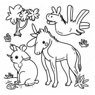 Colorful Spanish Animals Coloring Page 4502-3769