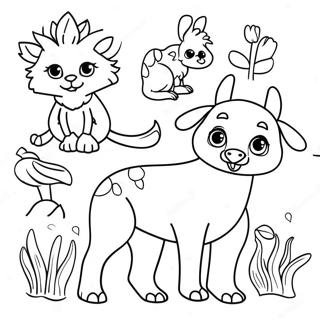 Colorful Spanish Animals Coloring Page 4502-3771