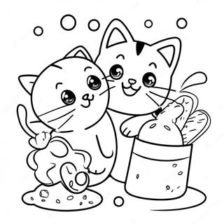 Playful Kittens With Food Coloring Page 45033-36101