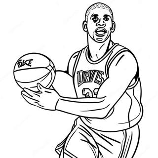 Magic Johnson Dribbling Coloring Page 45053-36124