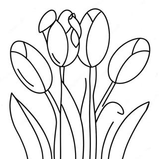 Colorful Easter Tulips Coloring Page 45073-36132