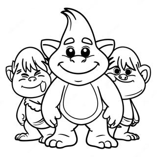 Trolls 3 Coloring Pages