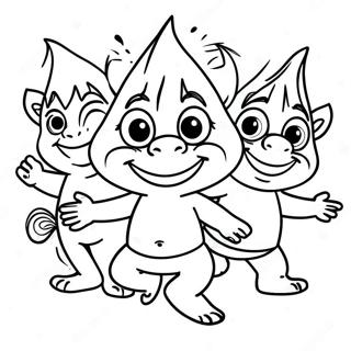 Happy Trolls Dancing Coloring Page 45123-36176