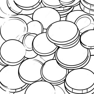 Shiny Gold Coins Pile Coloring Page 45153-36200