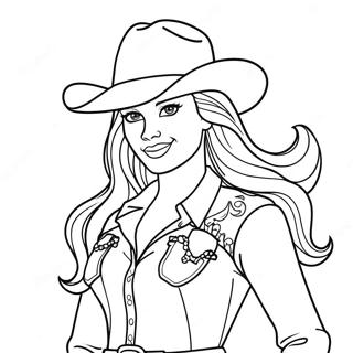 Cowgirl Barbie Coloring Pages