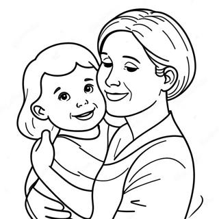 Sweet Mommy And Child Coloring Page 45233-36261