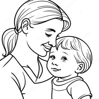 Sweet Mommy And Child Coloring Page 45233-36262