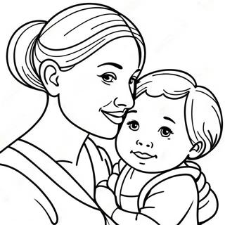 Sweet Mommy And Child Coloring Page 45233-36263