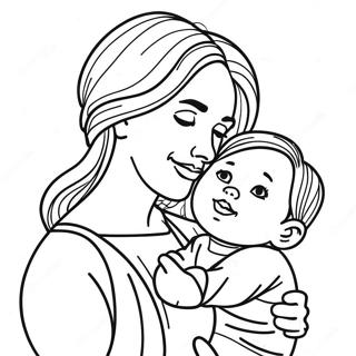 Sweet Mommy And Child Coloring Page 45233-36264