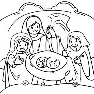 Joyful Christmas Nativity Scene Coloring Page 45263-36285