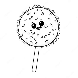 Cute Cake Pop With Sprinkles Coloring Page 45273-36291