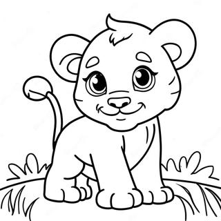 Playful Lion Cub Coloring Page 452-370