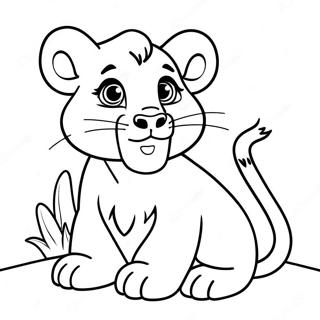 Playful Lion Cub Coloring Page 452-371