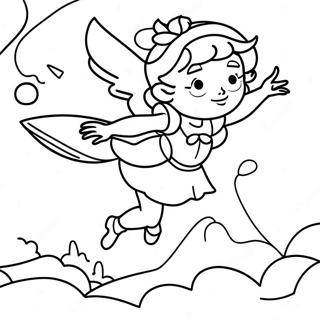 Wendy Darling Flying With Peter Pan Coloring Page 4532-3793