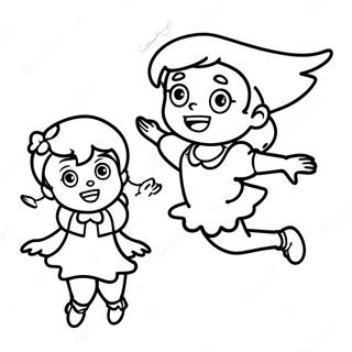 Wendy Darling Flying With Peter Pan Coloring Page 4532-3795