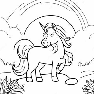 Magical Unicorn In A Dreamy Landscape Coloring Page 45333-36341