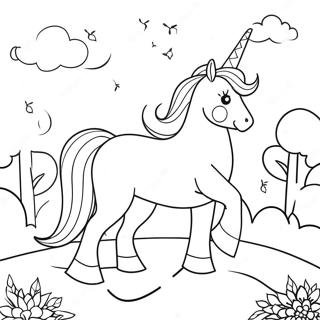 Magical Unicorn In A Dreamy Landscape Coloring Page 45333-36343