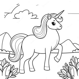 Magical Unicorn In A Dreamy Landscape Coloring Page 45333-36344