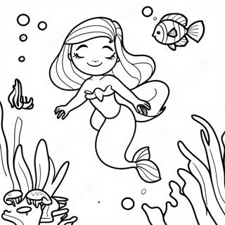 Ariel Underwater Adventure Coloring Page 45343-36349