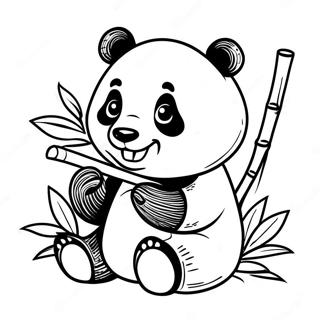 Cute Baby Panda Eating Bamboo Coloring Page 45363-36364