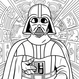 Darth Vader In Spooky Costume Coloring Page 45373-36375