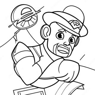 Captain Man In Action Coloring Page 45393-36391