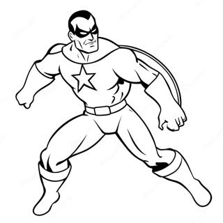 Captain Man In Action Coloring Page 45393-36392