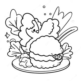 Fried Chicken Coloring Page 45412-36398