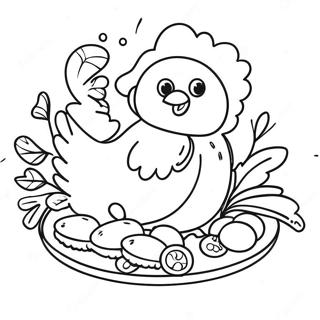 Fried Chicken Coloring Page 45412-36399