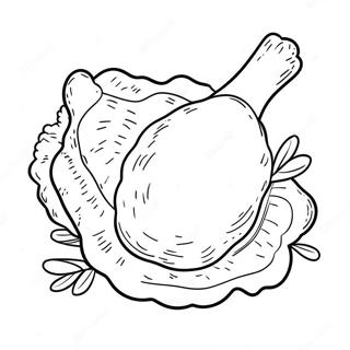 Crispy Fried Chicken Drumstick Coloring Page 45413-36406