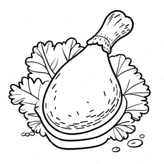 Crispy Fried Chicken Drumstick Coloring Page 45413-36407