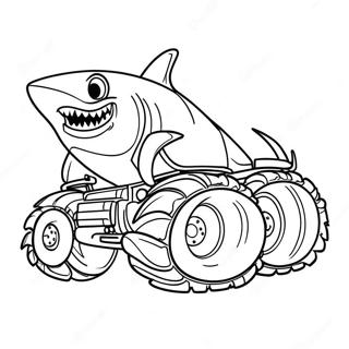 Shark Monster Truck Coloring Page 4541-3802