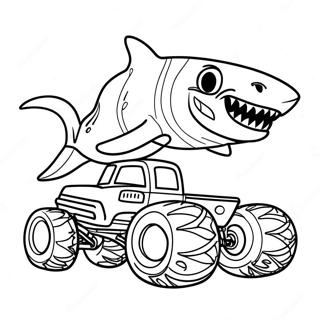 Shark Monster Truck Coloring Page 4541-3804