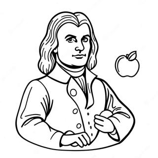 Isaac Newton With Apple Coloring Page 45423-36414