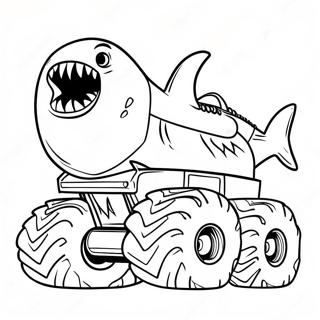 Shark Monster Truck Coloring Pages