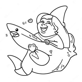 Happy Grandma Shark Coloring Page 45463-36445