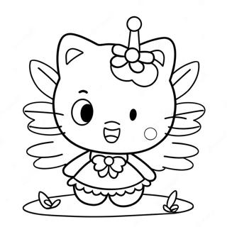 Cute Hello Kitty Fairy With Sparkling Wings Coloring Page 45493-36466