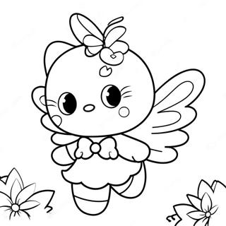 Cute Hello Kitty Fairy With Sparkling Wings Coloring Page 45493-36467