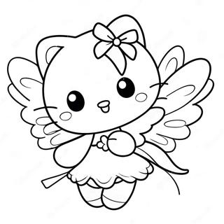 Cute Hello Kitty Fairy With Sparkling Wings Coloring Page 45493-36468