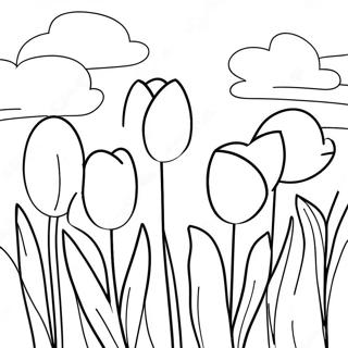 Realistic Tulip Coloring Pages