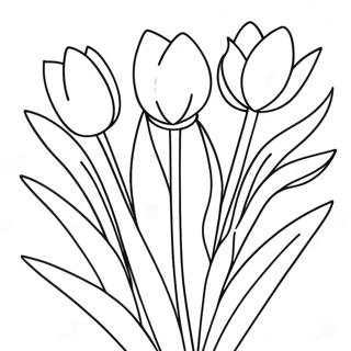 Vibrant Tulip Bouquet Coloring Page 45503-36477