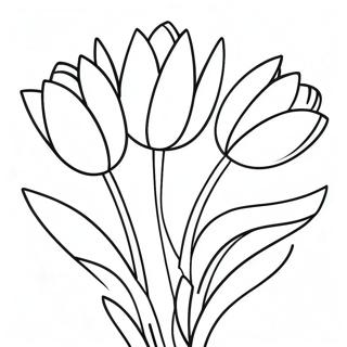 Vibrant Tulip Bouquet Coloring Page 45503-36479