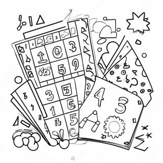 Creative Math Binder Cover With Fun Shapes Coloring Page 45513-36488