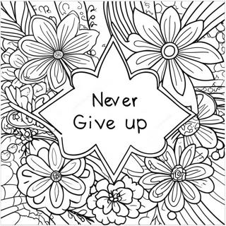 Never Give Up Motivational Quote Coloring Page 45532-36508