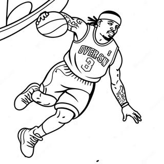 Allen Iverson Dunking Coloring Page 45542-36503