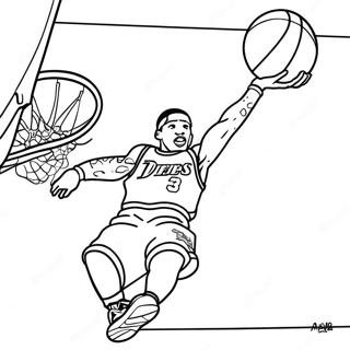 Allen Iverson Dunking Coloring Page 45542-36504