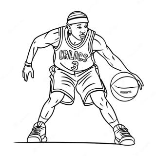 Allen Iverson Dribbling Basketball Coloring Page 45543-36509