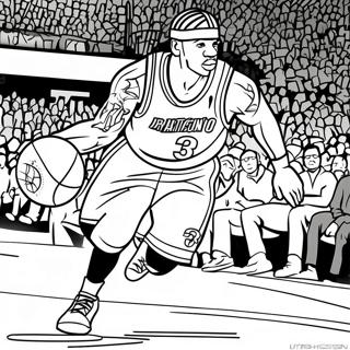 Allen Iverson Dribbling Basketball Coloring Page 45543-36511