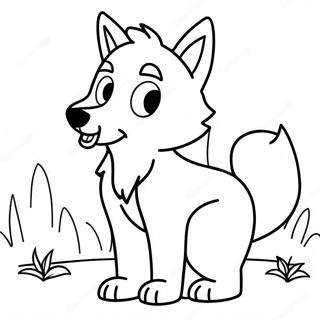 Cute Cartoon Wolf Anime Coloring Page 45563-36527