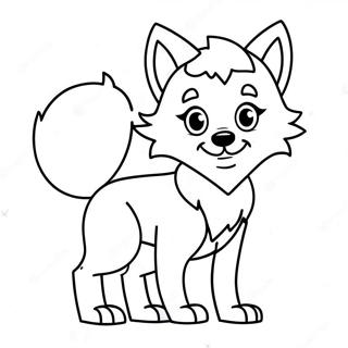 Cute Cartoon Wolf Anime Coloring Page 45563-36528